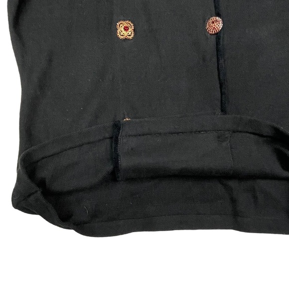 BEREK RHINESTONE CRYSTAL BUTTON DOUBLE BREASTED COTTON KNIT CARDIGAN SWEATER - Picture 8 of 14